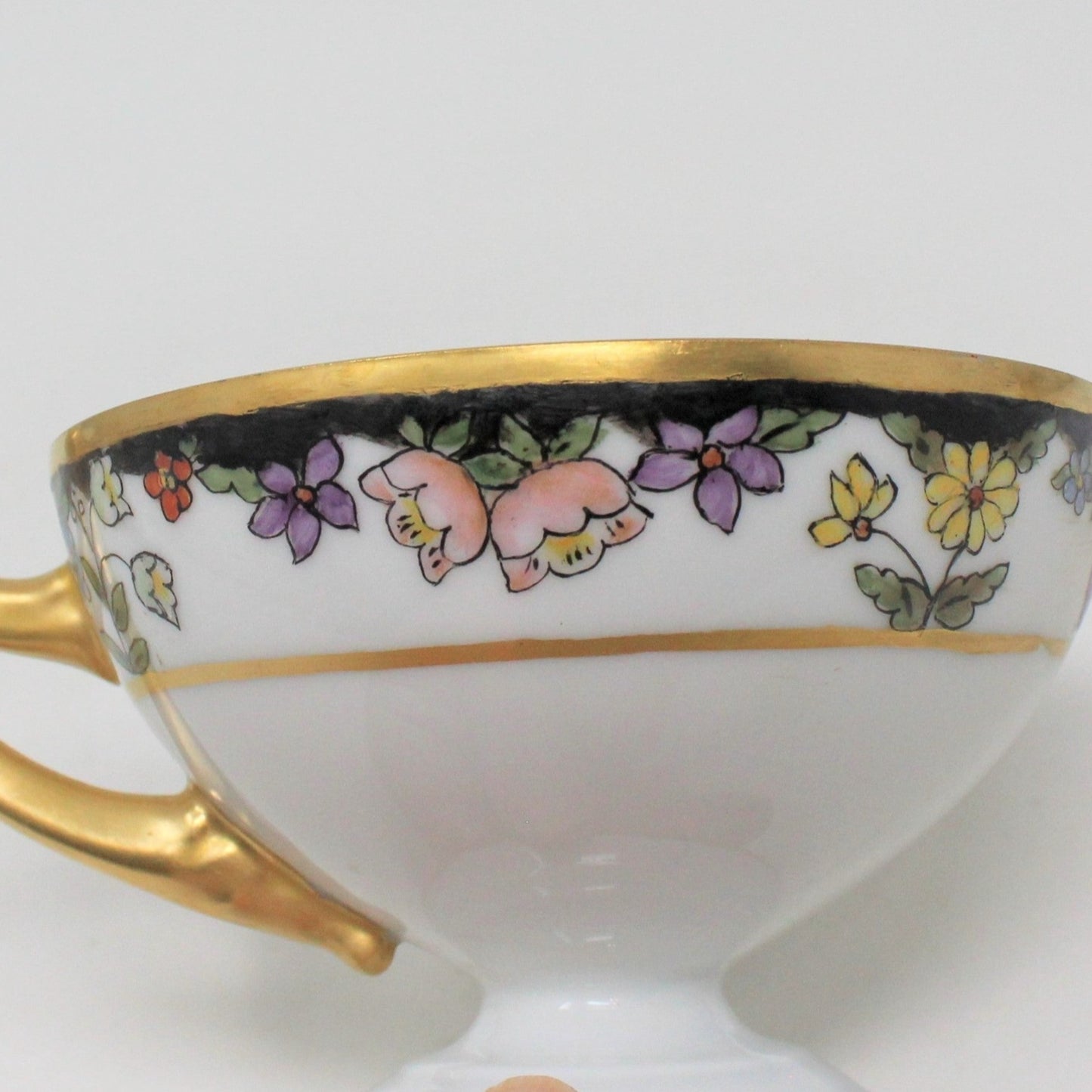 Teacup, EPIAG, Hand Painted Florals, Czechoslovakia, Antique