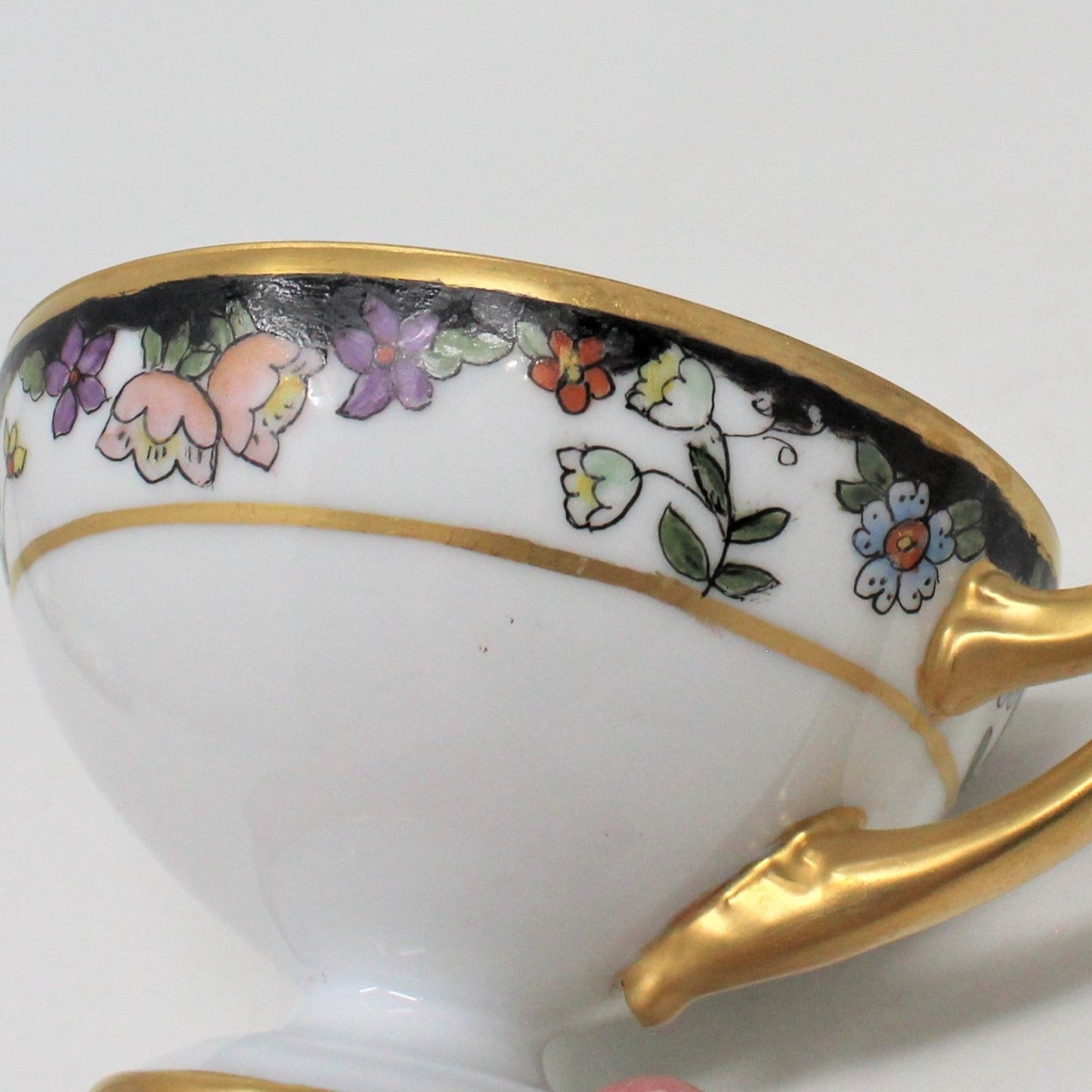 Teacup, EPIAG, Hand Painted Florals, Czechoslovakia, Antique