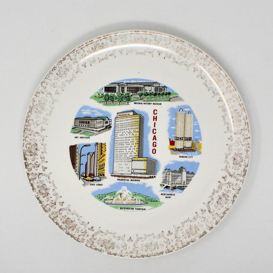 Decorative Plate, Souvenir Collectors Plate, City of Chicago, Vintage 1960's, SOLD