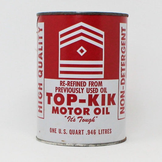 Coin Bank, Motor Oil Top-Kik, Tin Quart Can, Vintage