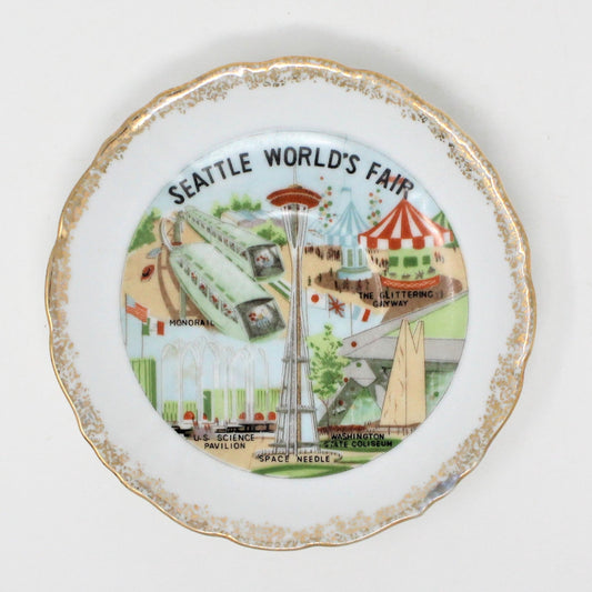 Decorative Plate, Souvenir Plate, Seattle World's Fair 1962, Vintage Japan