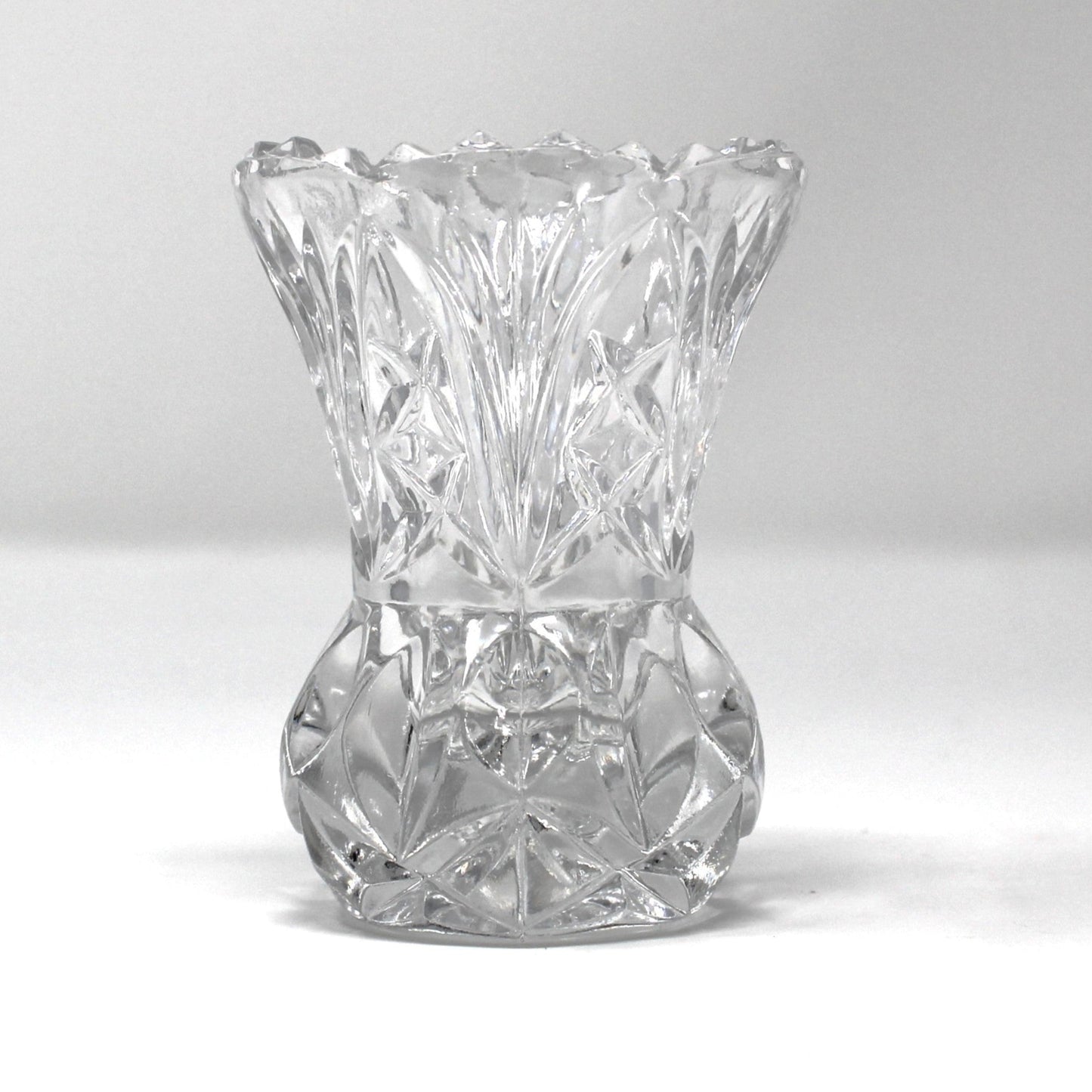 Vintage leaded crystal toothpick holder by Zajekar in their Brahms pattern.
