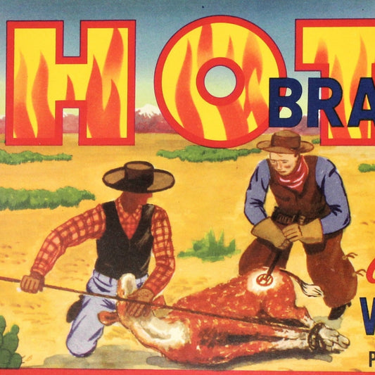 Crate Label, Hot Brand California Vegetables, Western Packaging CA, 7" Vintage, 1950's