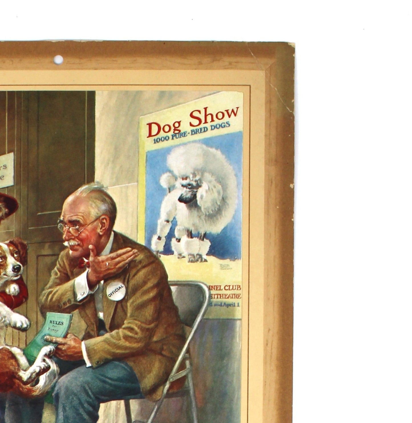 Vintage calendar, salesman sample with illustration by Frances Tipton Hunter, 1959. Showing corner wear.