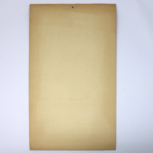 Back view of vintage calendar, salesman sample 1959