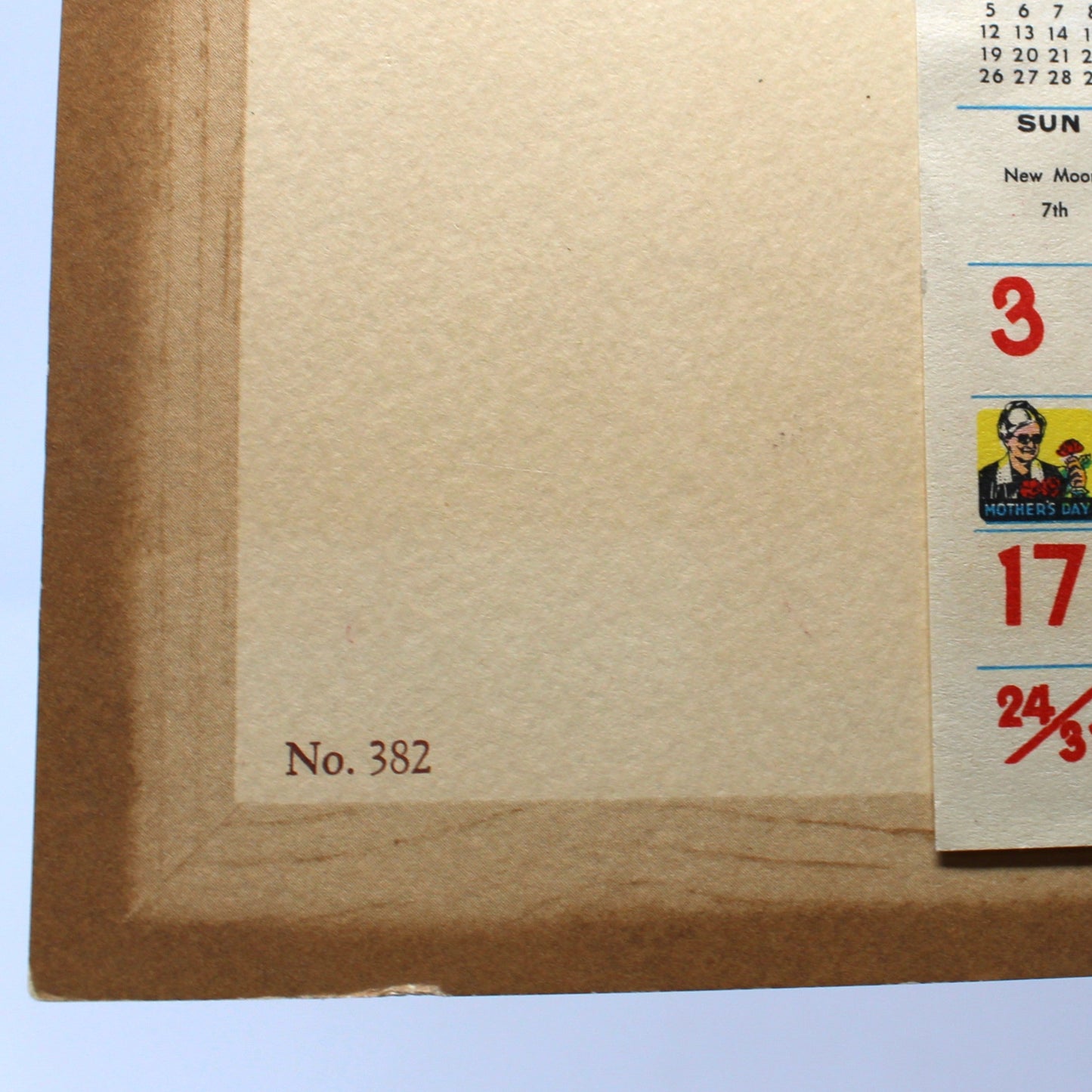 Vintage sample calendar #382