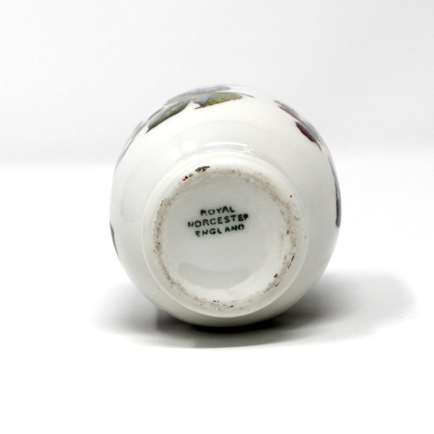 Bottom view of Royal Worcester egg coddler.