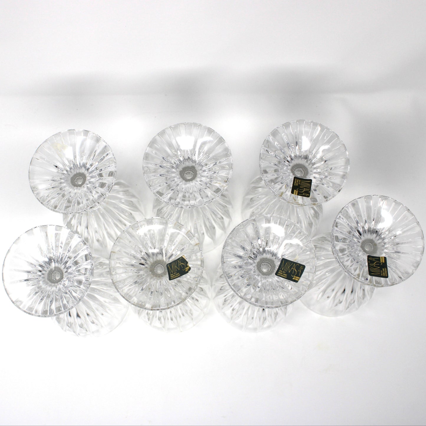 Bottom view of Mikasa water goblets