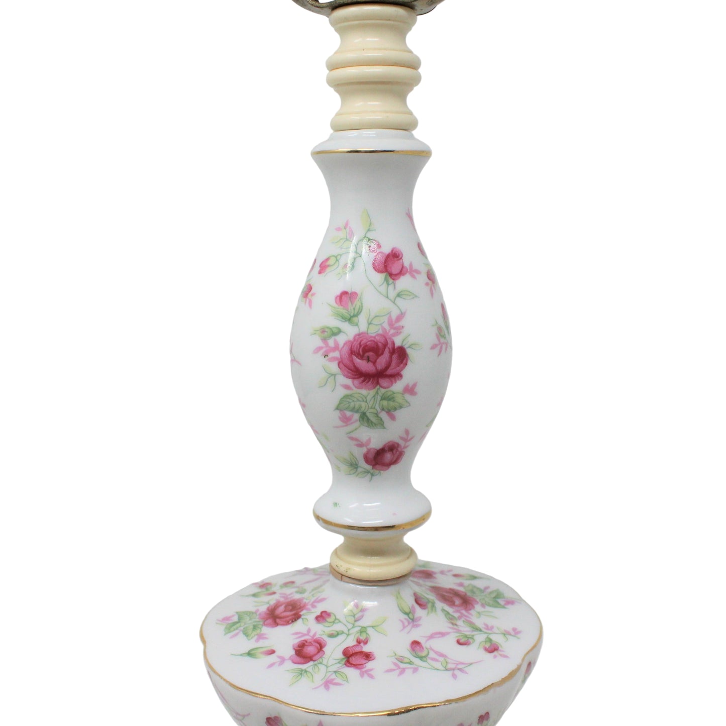 Lamp, Table Lamp, Tiered Porcelain Pink Roses, Vintage