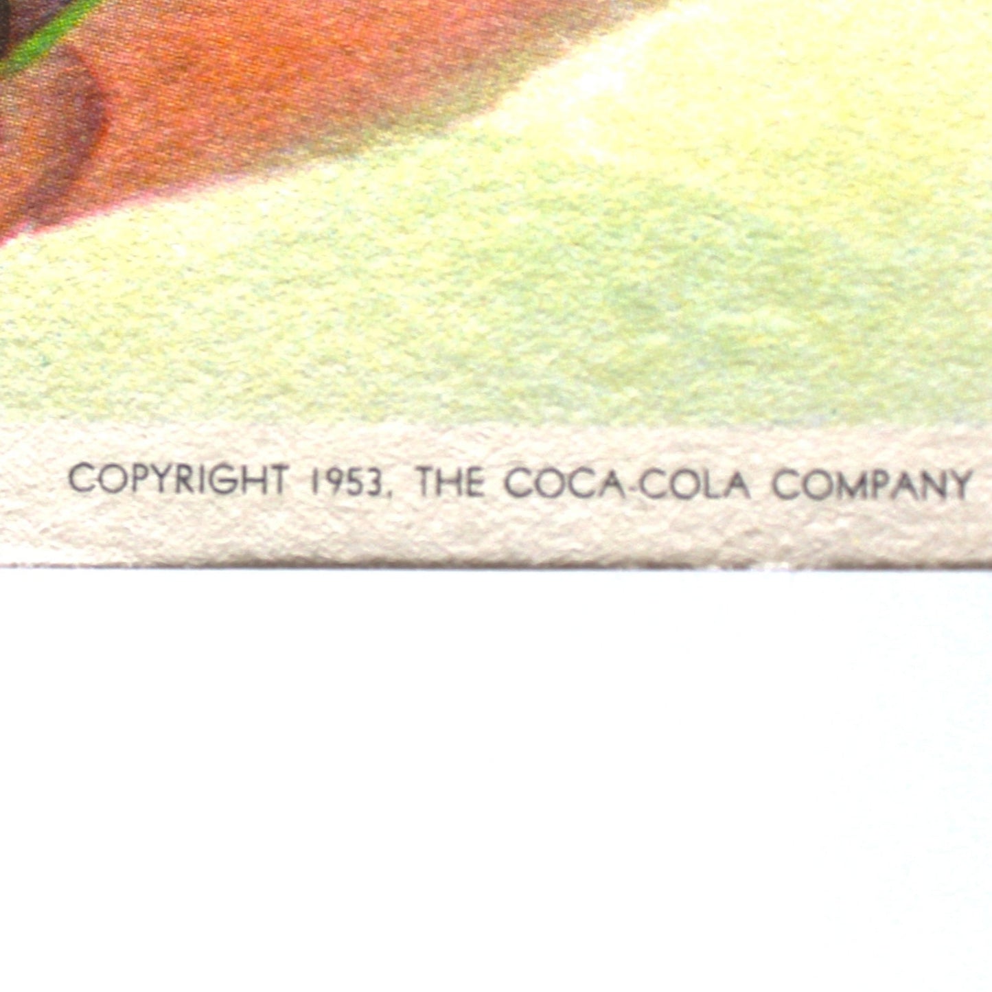 vintage coca cola advertisement ink blotter, copyright 1953