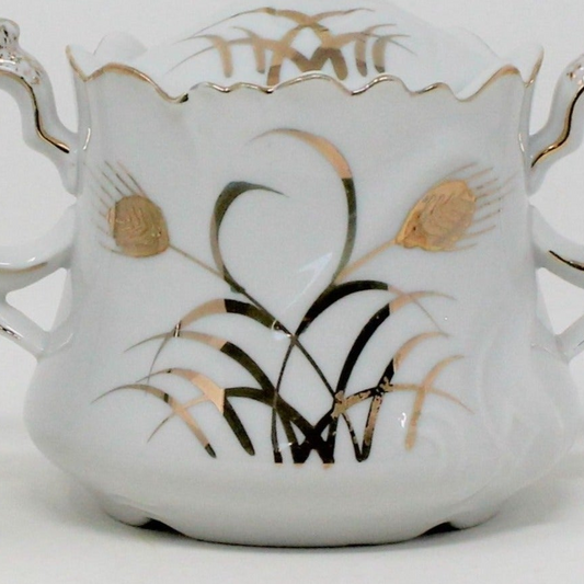 Creamer & Sugar with Lid, Lefton, Wheat 20595, Hand Painted Japan, Vintage