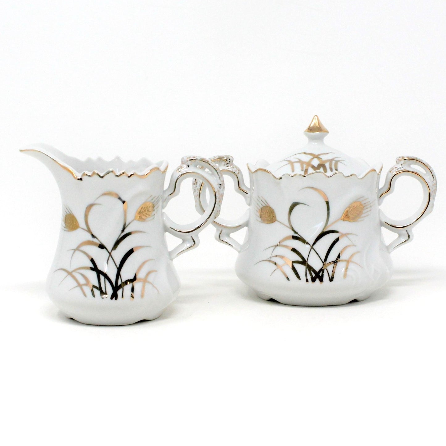 Demitasse & Saucer, Tilso Japan, Gold Wheat, Set of 2, Vintage