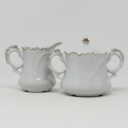 Creamer & Sugar with Lid, Lefton, Wheat 20595, Hand Painted Japan, Vintage