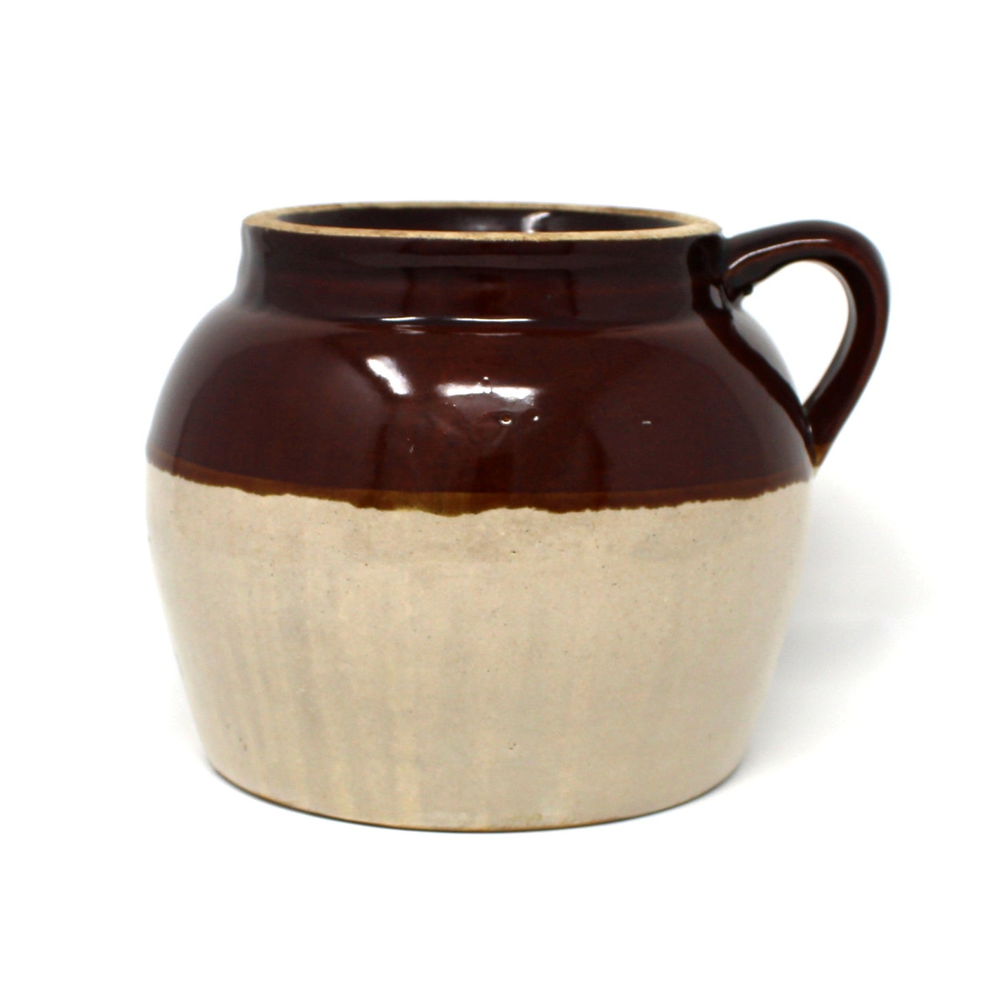 Vintage Crock / Jug / Bean Pot, Roseville Pottery USA Blue Crown Robinson-Ransbottom, RRP #2 Glazed Crockery