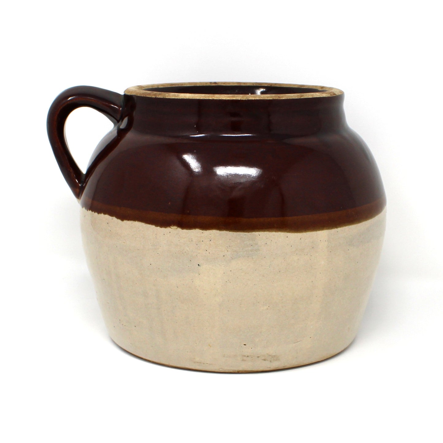 Vintage Crock / Jug / Bean Pot, Roseville Pottery USA Blue Crown Robinson-Ransbottom, RRP #2 Glazed Crockery