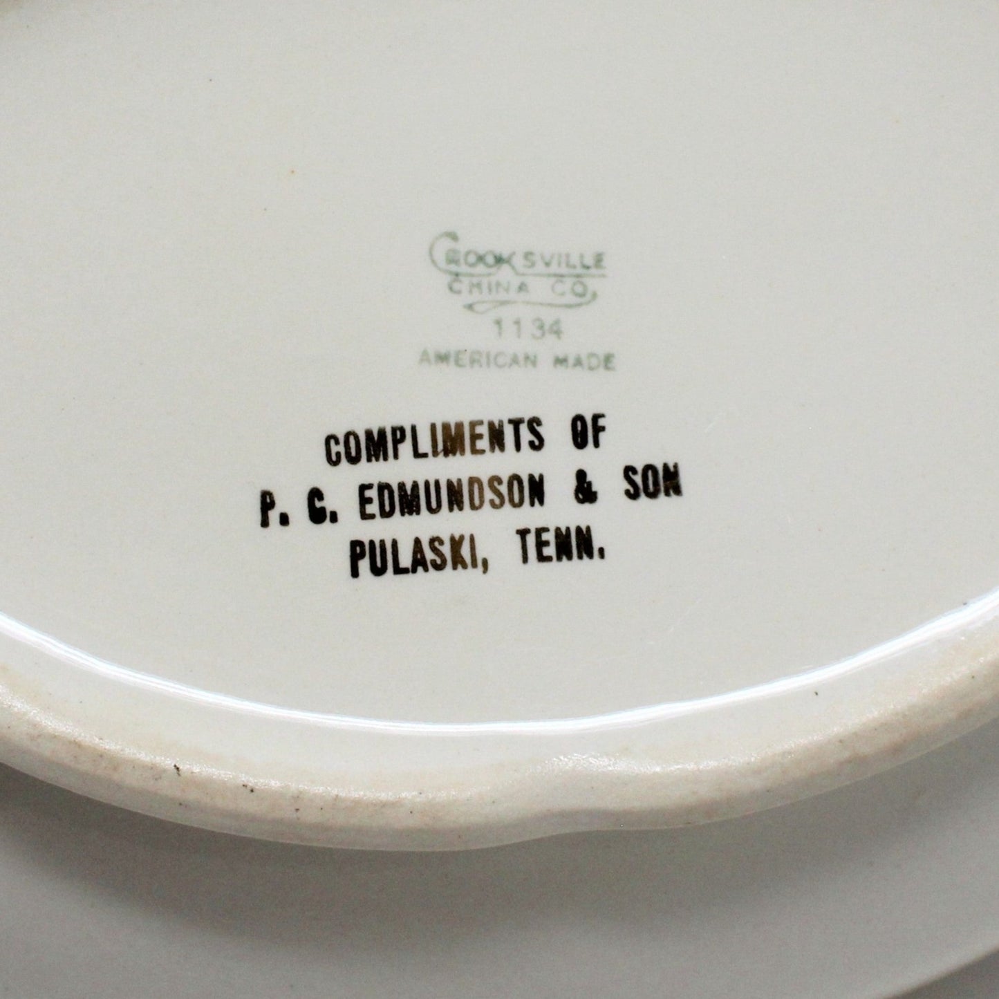 Covered Vegetable Bowl, Crooksville, Blue Trellis Floral Band, Advertising, Vintage