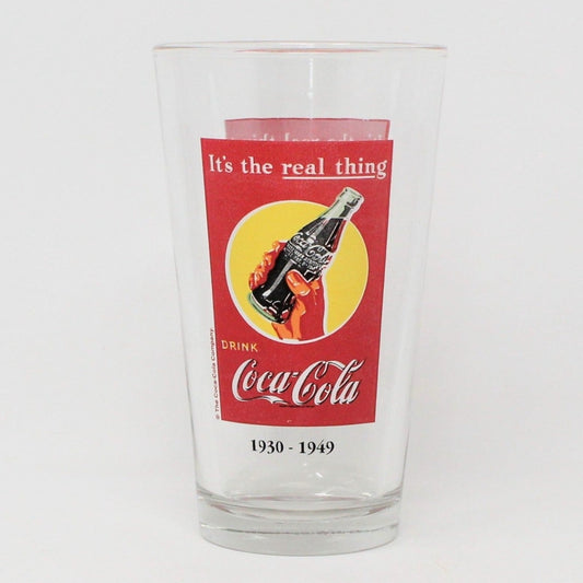 Glasses, Coca Cola, Beer Glass, It's the Real Thing 1930 - 1949 Advertisement, Vintage