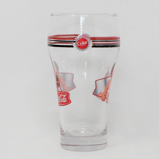 Glasses, Coca Cola Bell Glass, 1950's Lady in White Swimsuit, 2004