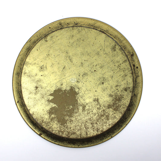 Tray, Metal Tray, Florida Map Souvenir, State Flower Orange Blossom, Round, Vintage