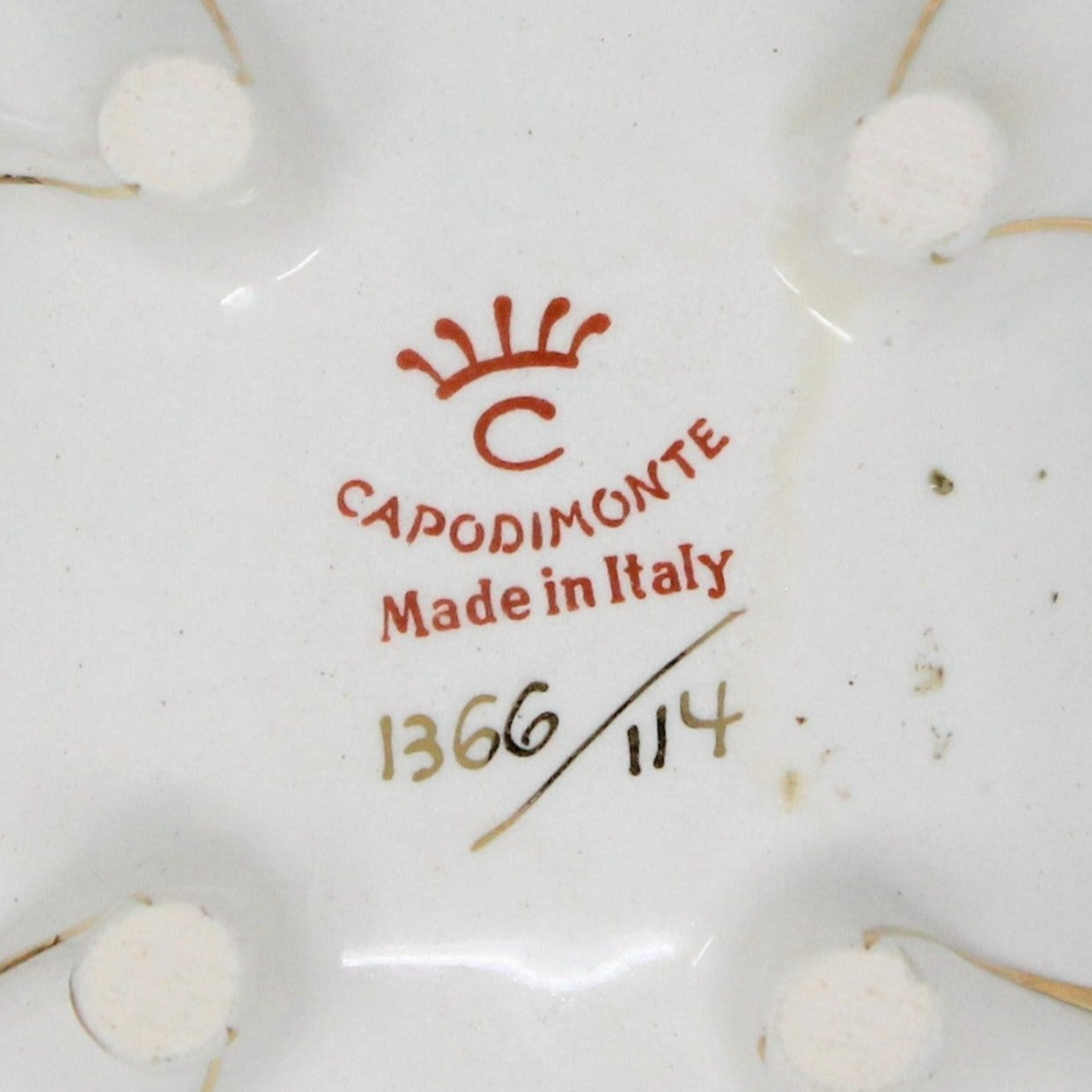 Trinket Box, Capodimonte Style, Hand Painted & Footed, Numbered, Vintage Italy
