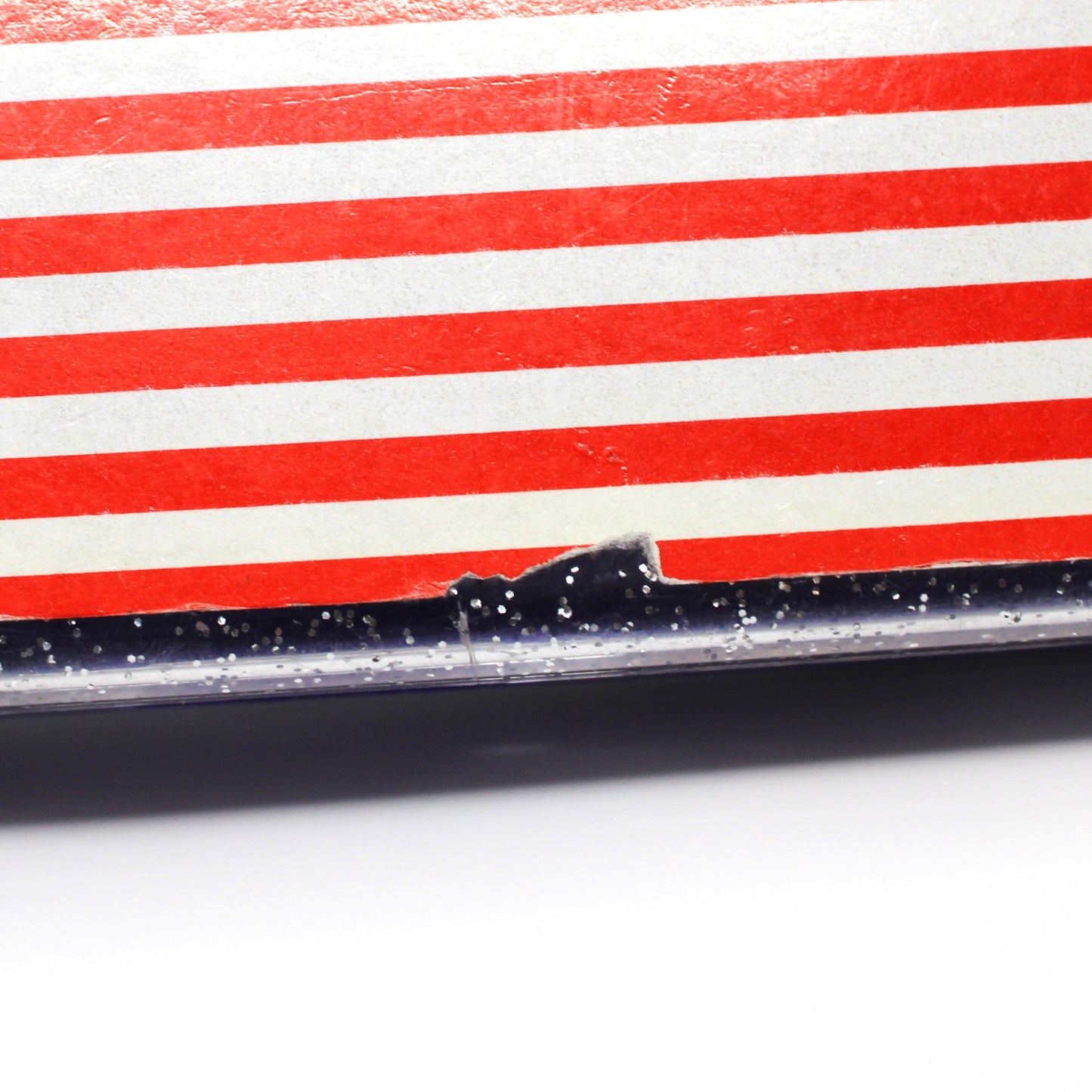 Pencil Case, Plastic Box with Glitter, USA Flag Retro Patriotic Stationary, Vintage