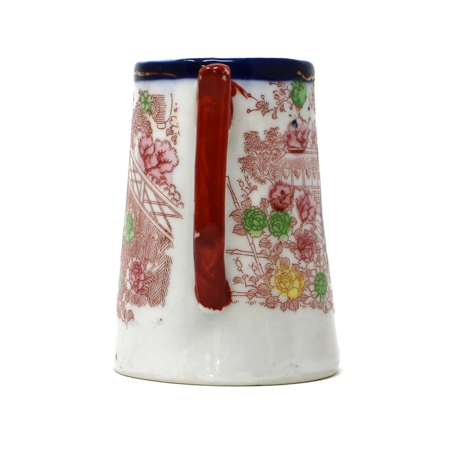Creamer, Geisha Girl, Hand Painted Women in Garden, Cobalt Blue, Japan, Antique