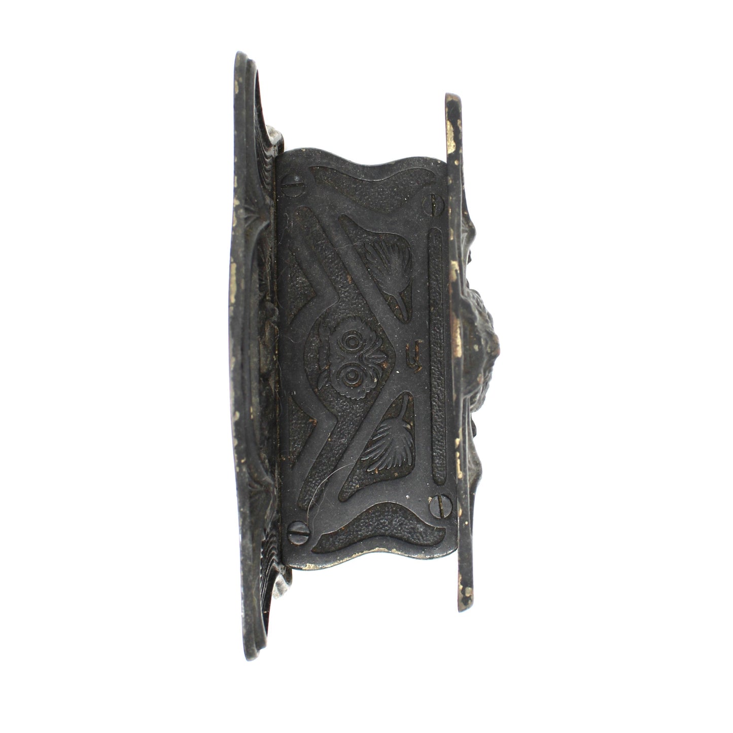 Letter Holder, H. L. Judd Co, Cast Iron Owl & Pine Cones, Office Desk Accessory, Antique