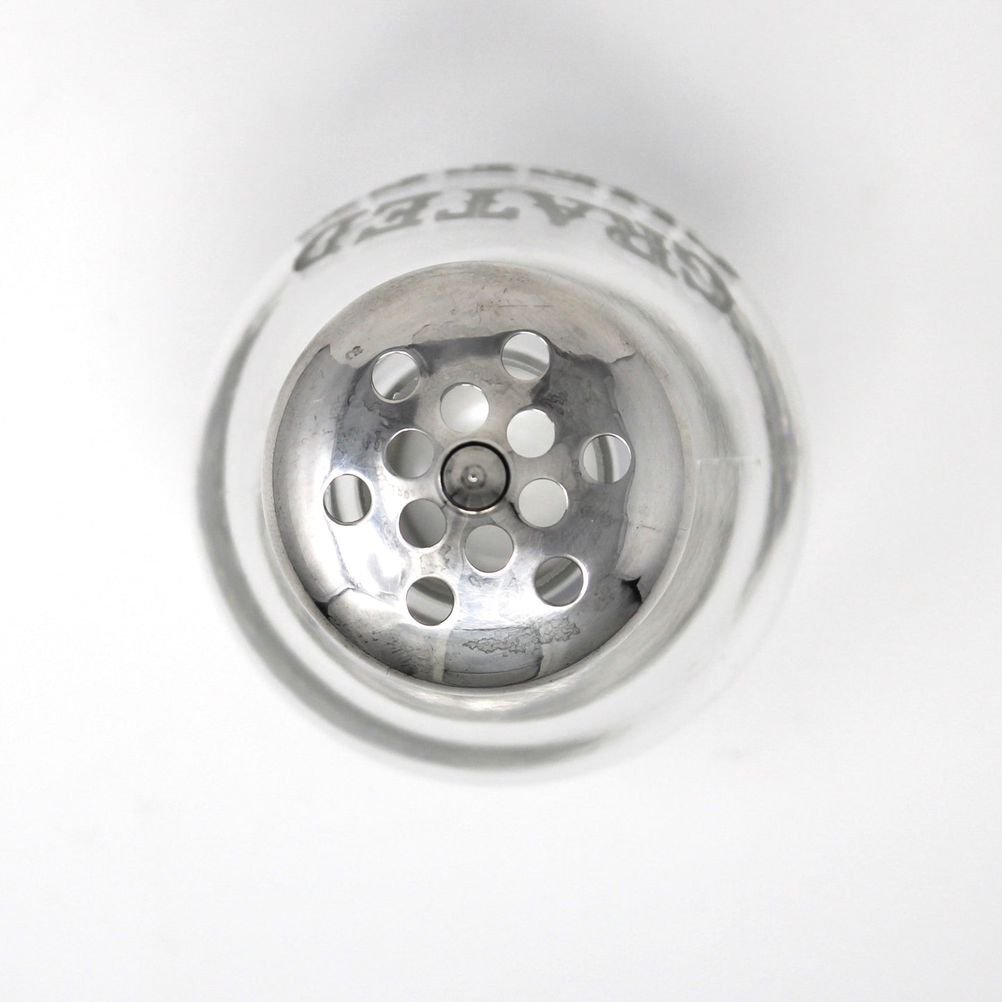 Shaker, Frank Whiting, Grated Cheese Shaker / Dispenser, Etched Glass & Sterling Silver Holloware, Antique