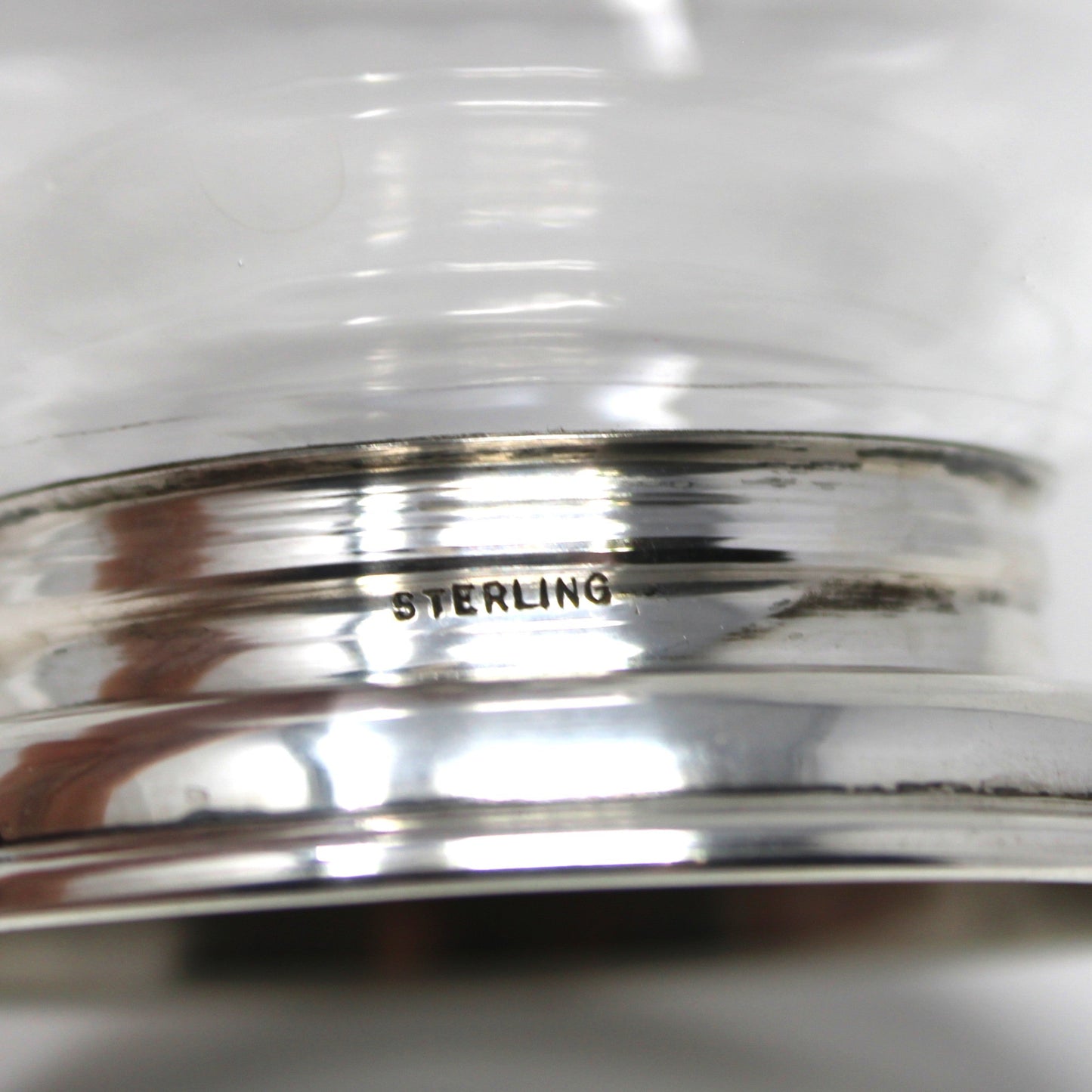 Shaker, Frank Whiting, Grated Cheese Shaker / Dispenser, Etched Glass & Sterling Silver Holloware, Antique