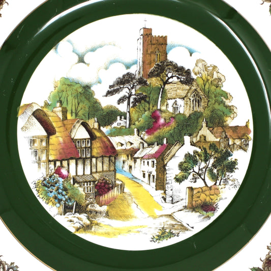 Chargers / Service Plates, Wood & Sons, Ascot Village Scene - D, Decorative Wall Plate, Vintage