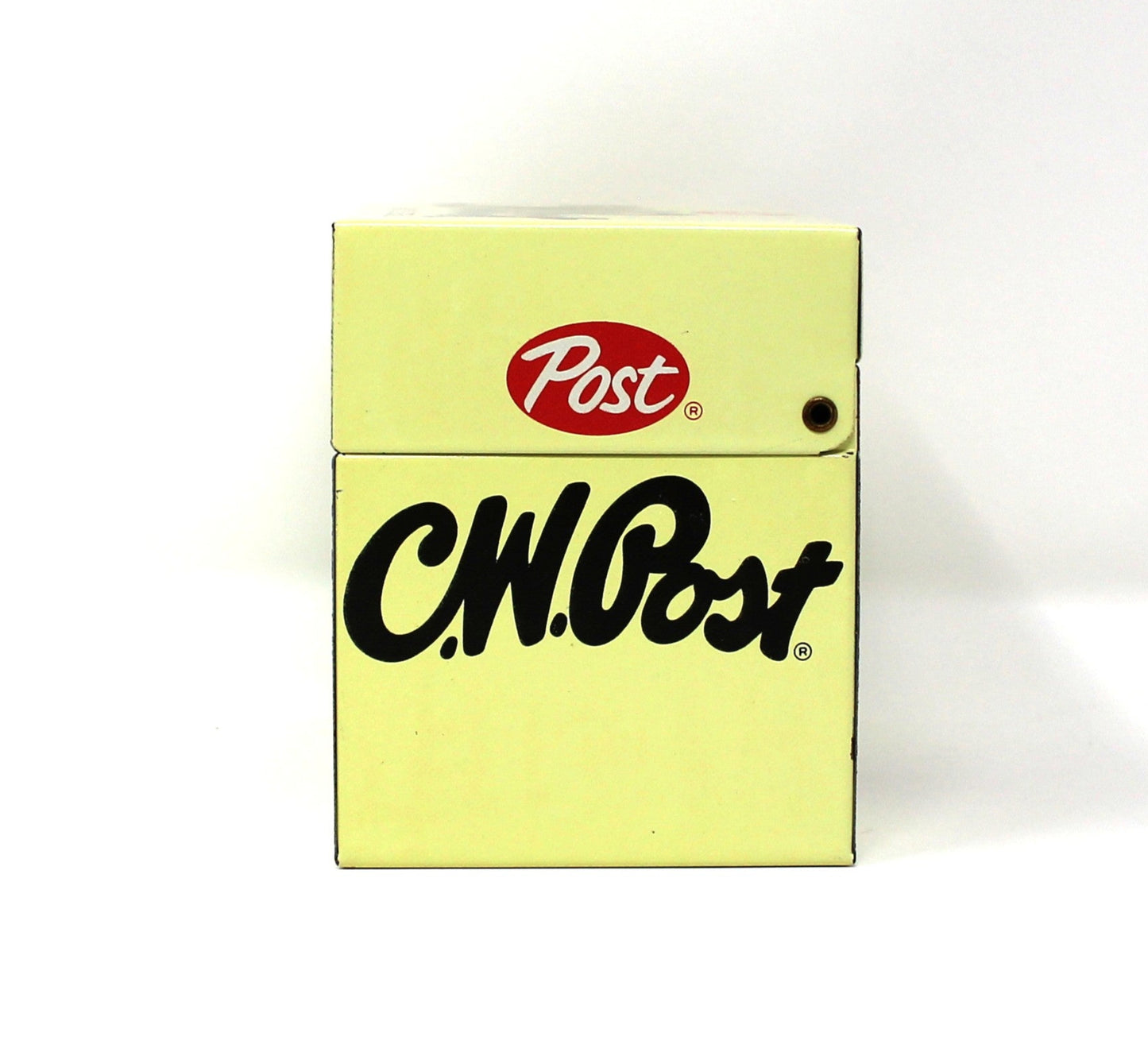 Recipe Box, C.W. Post Cereal, Retro Kitchen, Grains Theme, Includes Orig. Recipe Cards, Metal, Vintage