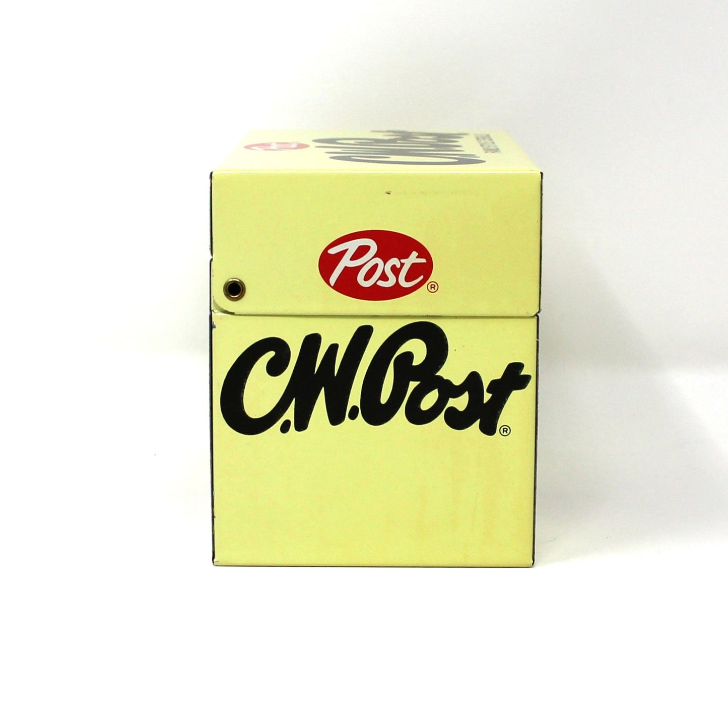 Recipe Box, C.W. Post Cereal, Retro Kitchen, Grains Theme, Includes Orig. Recipe Cards, Metal, Vintage