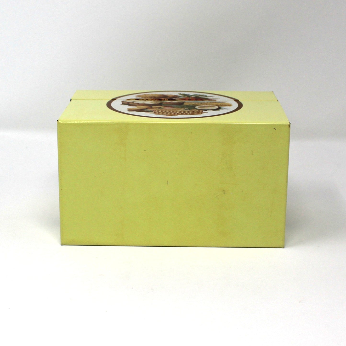Recipe Box, C.W. Post Cereal, Retro Kitchen, Grains Theme, Includes Orig. Recipe Cards, Metal, Vintage