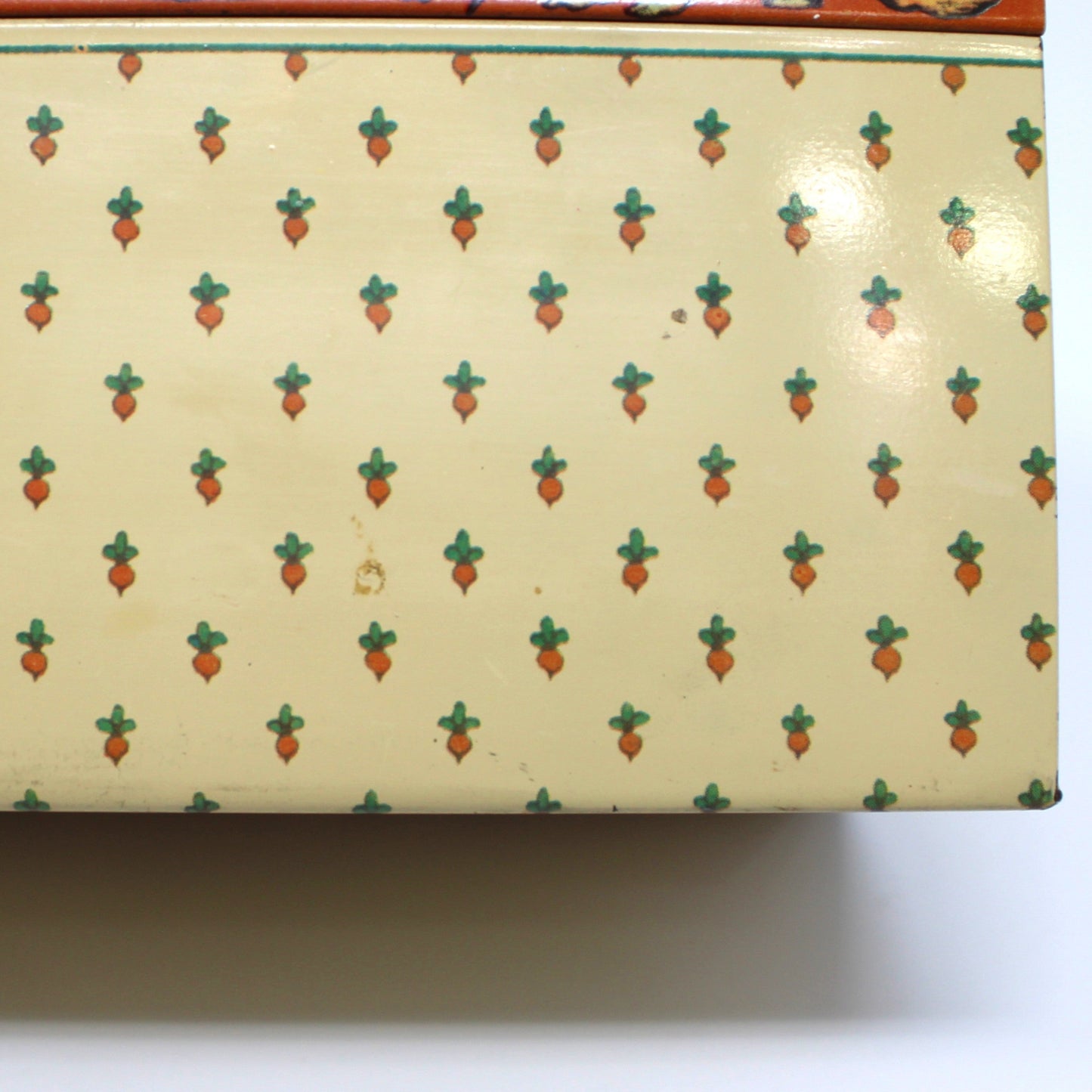 Recipe Box, Hallmark, Bon Appetit, Retro Kitchen, Vegetables Theme, Includes Orig. Index Cards, Metal, Vintage