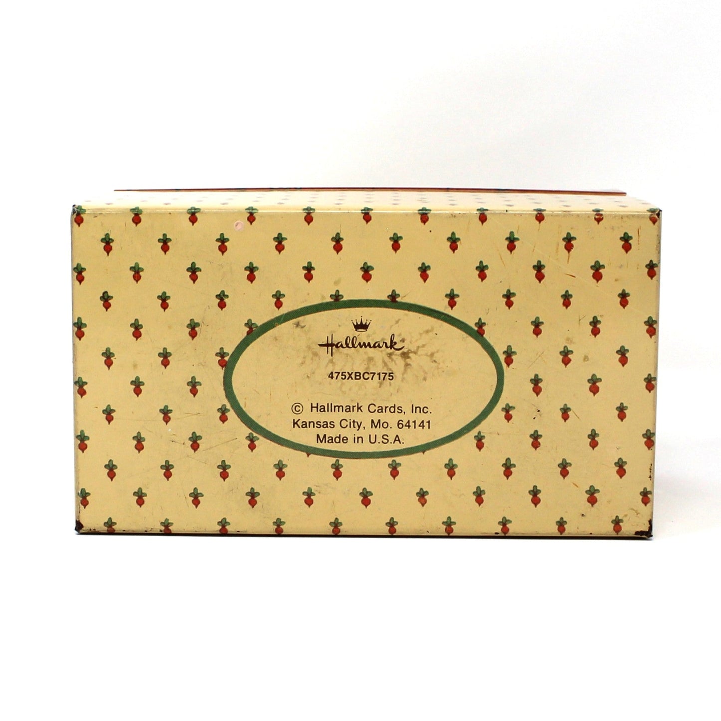 Recipe Box, Hallmark, Bon Appetit, Retro Kitchen, Vegetables Theme, Includes Orig. Index Cards, Metal, Vintage