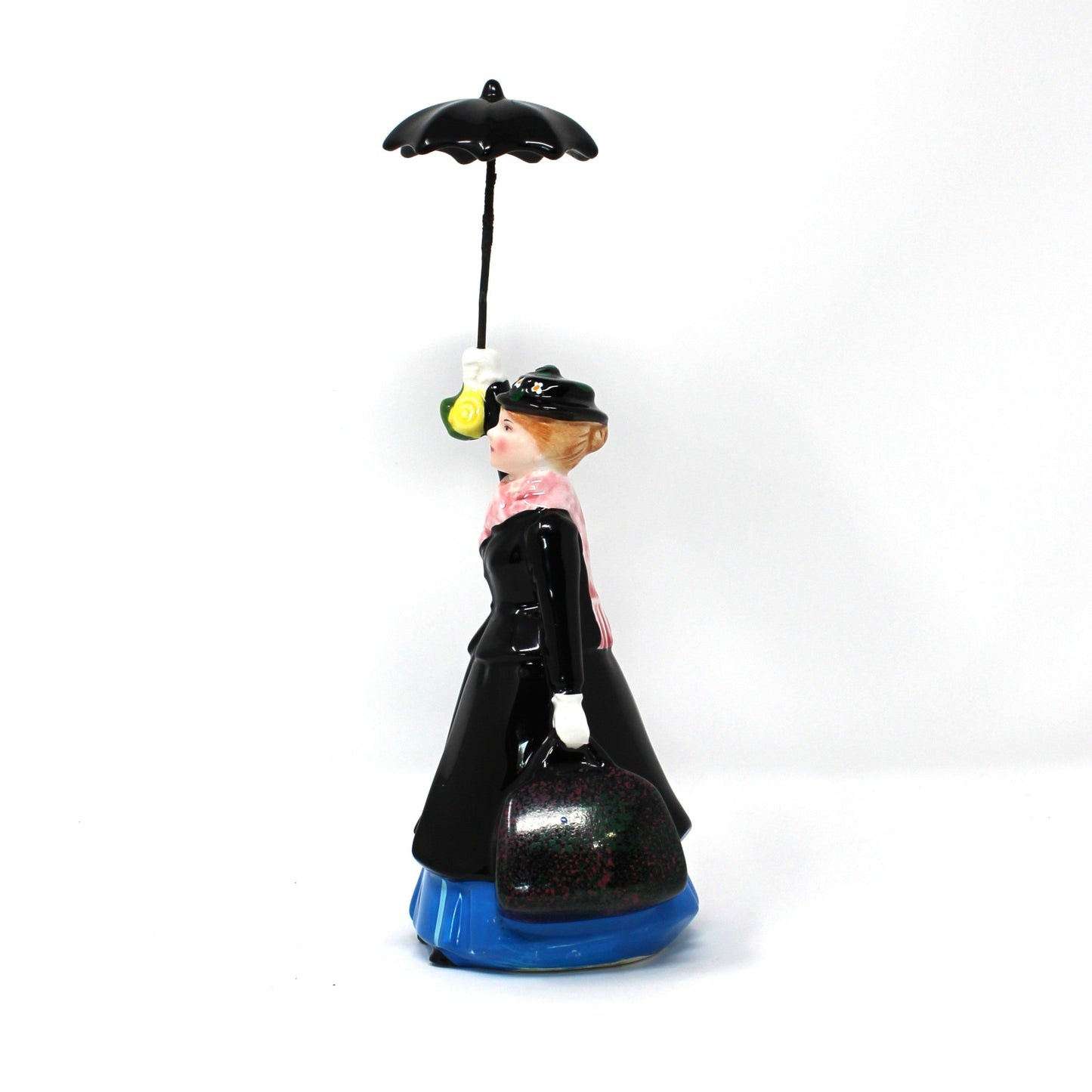 Figurine, Disney, Mary Poppins with Umbrella, Collectible Porcelain Disneyana, Vintage