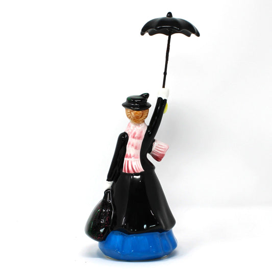 Figurine: Disney, Mary Poppins with Umbrella, Collectible Porcelain Disneyana, Vintage