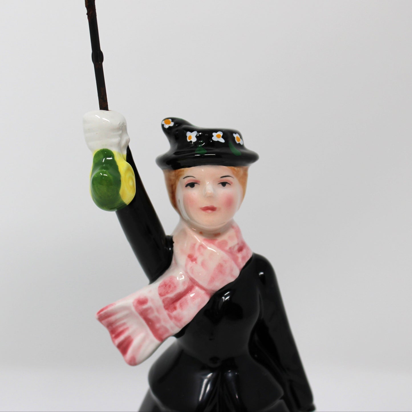 Figurine, Disney, Mary Poppins with Umbrella, Collectible Porcelain Disneyana, Vintage