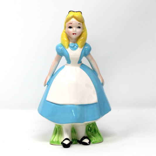 Vintage Disney figurine, Alice in Wonderland Hand Painted porcelain.  Japan