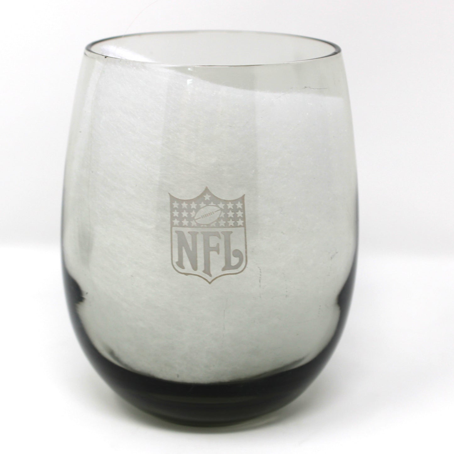 Clear glass with NFL logo on a white background