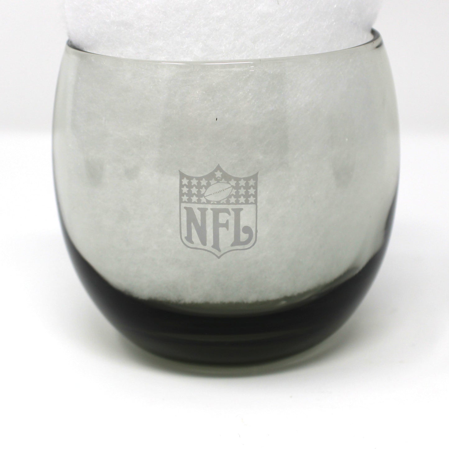 Glasses, Whiskey / Rocks, NFL New York Jets, Roly-Poly Smoked Glass, Vintage, Set of 4