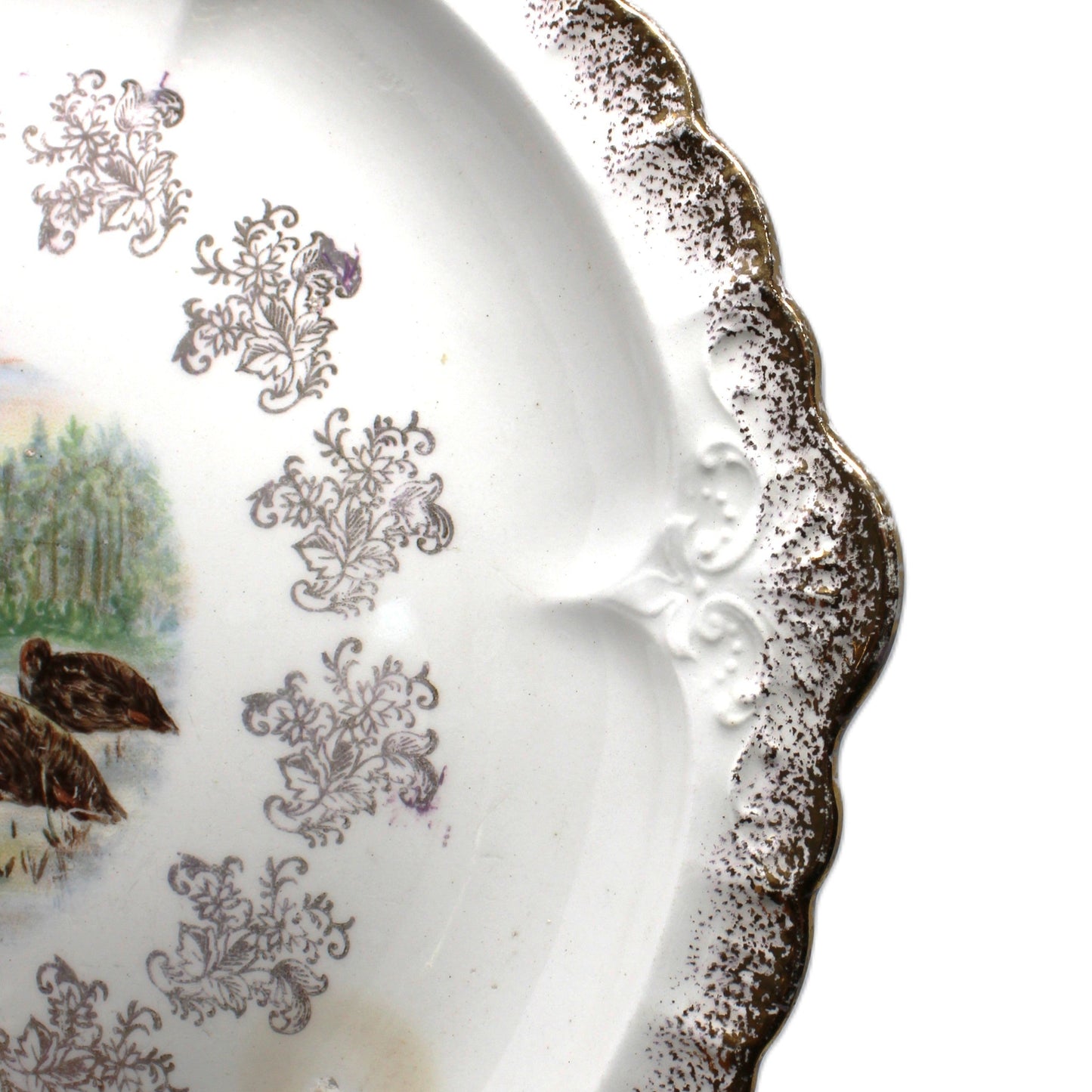 Decorative Plate, Sevres, Woodland Animals, Game Birds, Grouse, French Antique