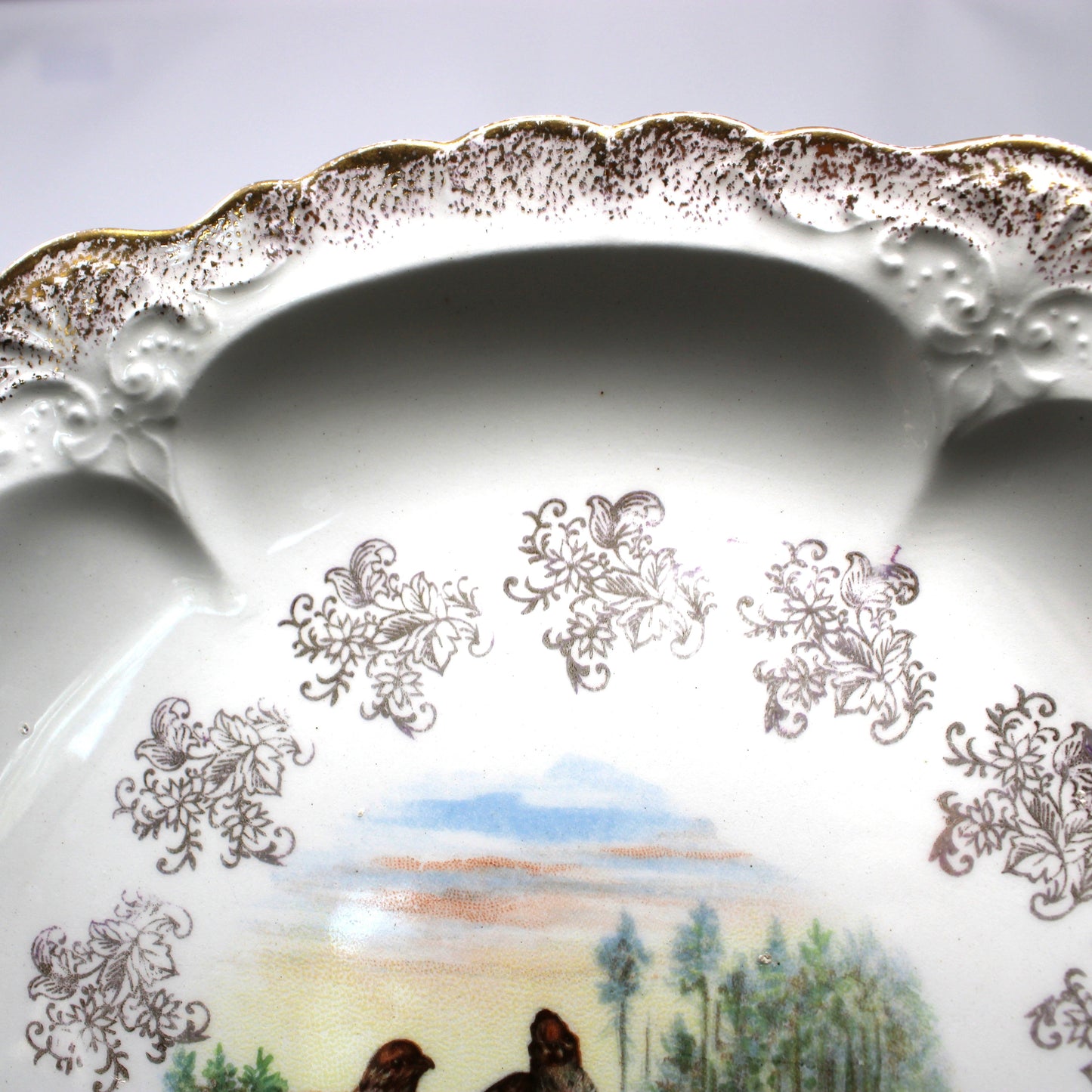 Decorative Plate, Sevres, Woodland Animals, Game Birds, Grouse, French Antique