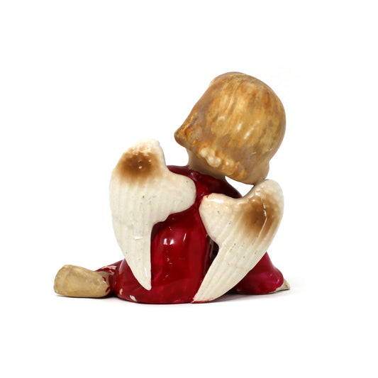 Figurine, Lipper & Mann, Christmas Angel with Book, Hand Painted Porcelain, Vintage