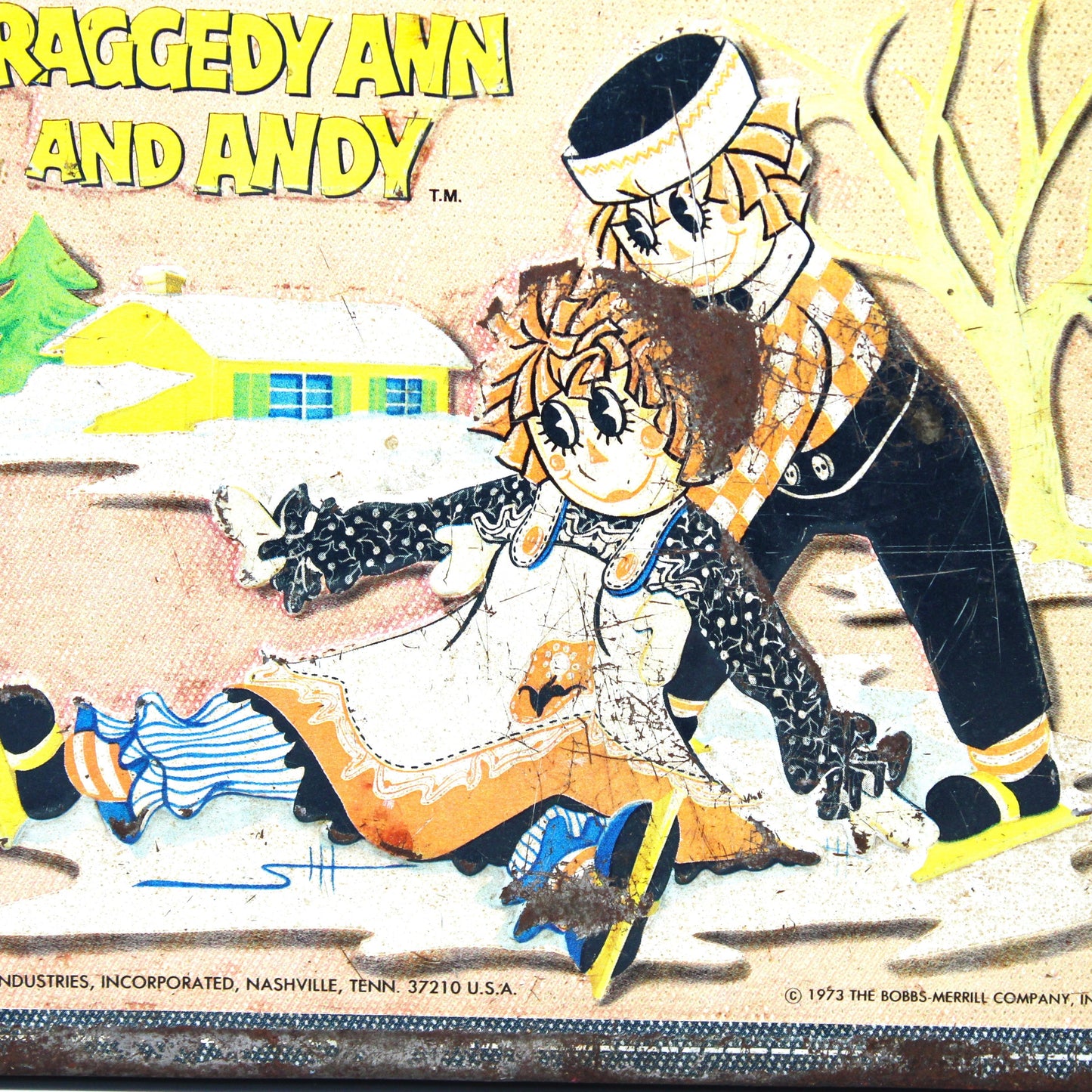 Box, Aladdin, Metal School Lunch Box, Raggedy Ann & Andy Children's Vintage