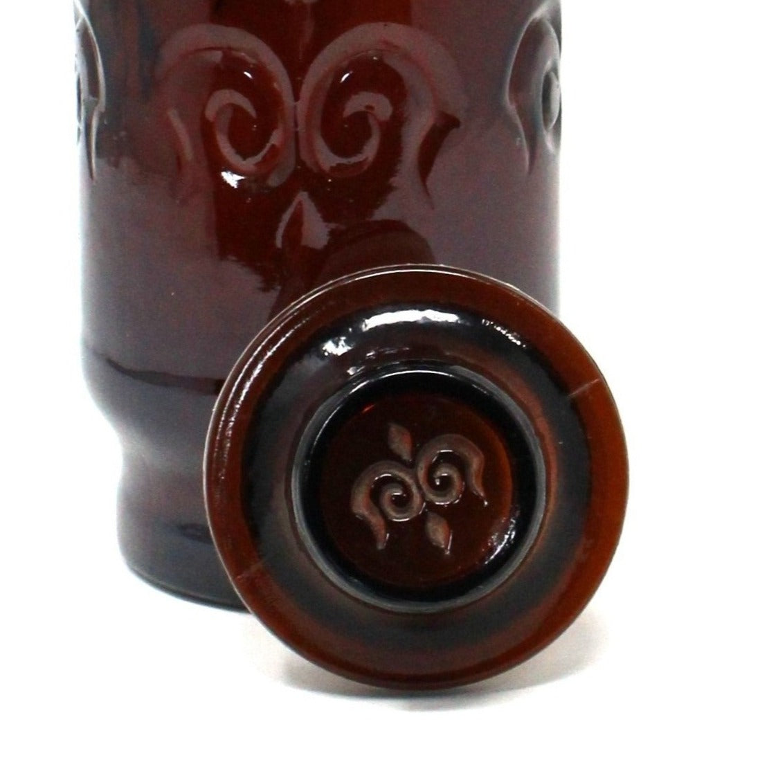Canister, Borden Cremora Promotional Brown Glass Jar, Fleur de Lis, Vintage