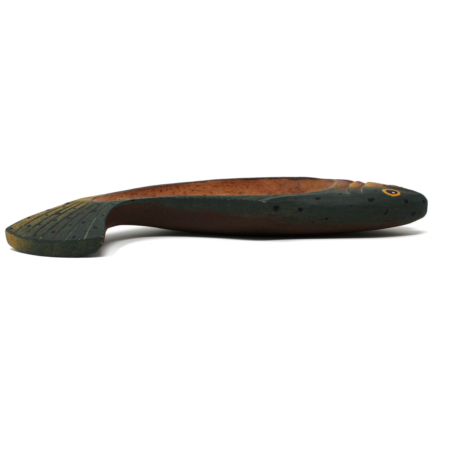 Wood Carving, Fish Bowl, Hand Carved Wooden Salmon, Vintage