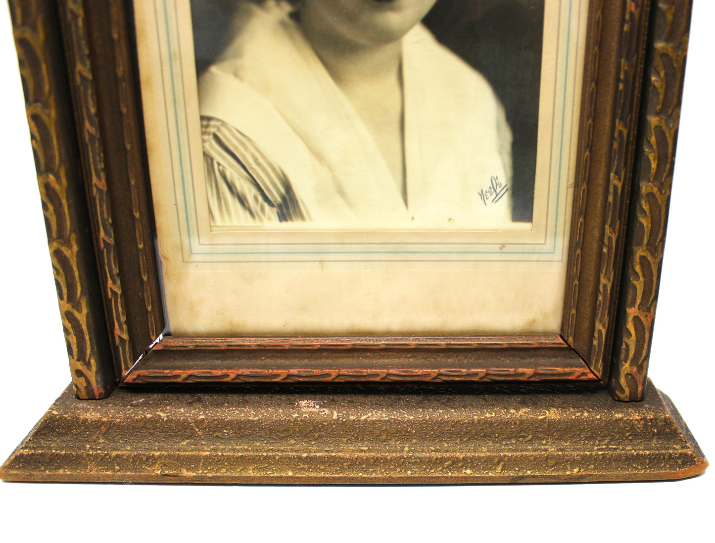 Photo Frame, Art Deco, Wooden Swing / Swivel Style Tabletop Frame, 1940's Nurse Photo, Vintage