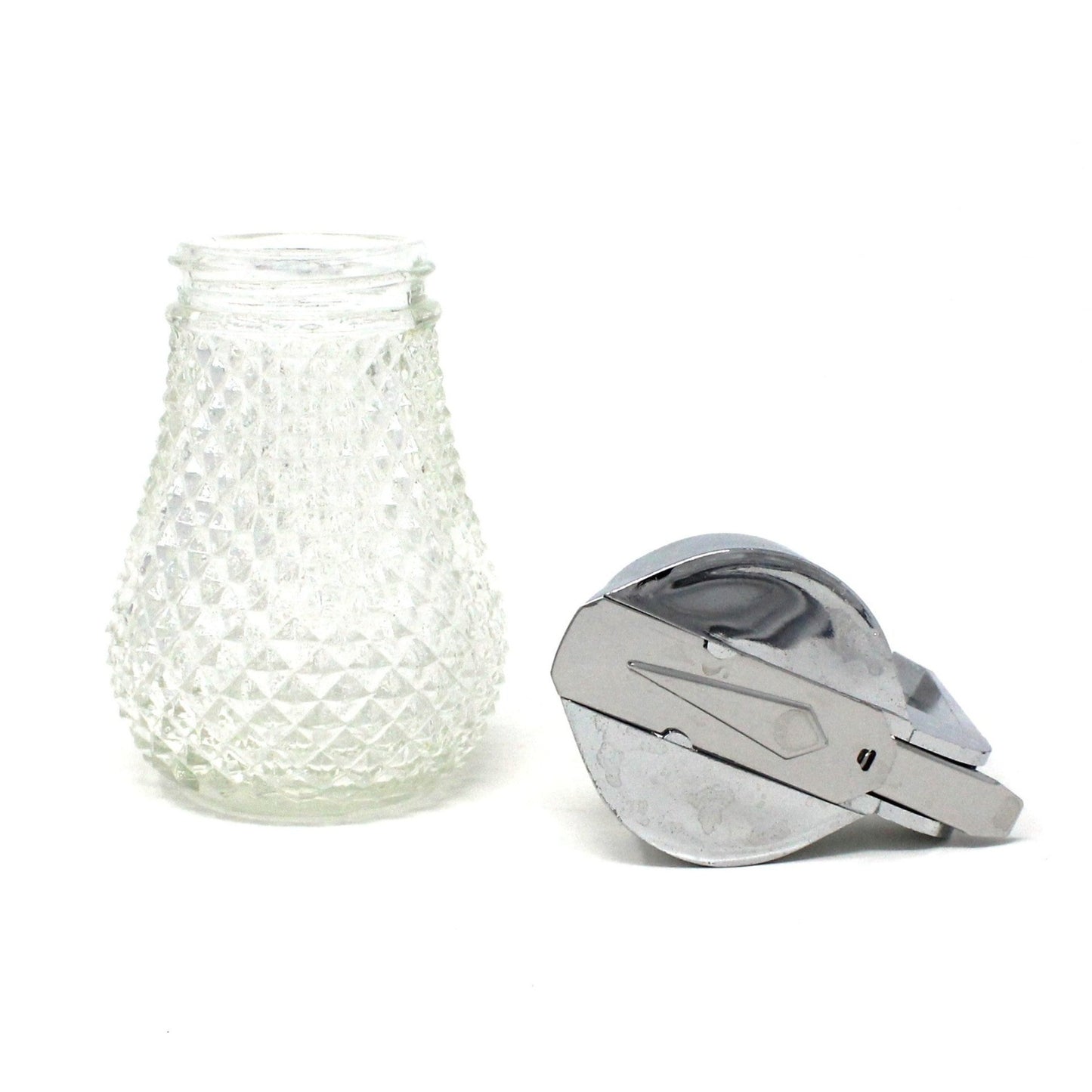Dispenser, Syrup, Diamond Point, Glass, Vintage Import, SOLD