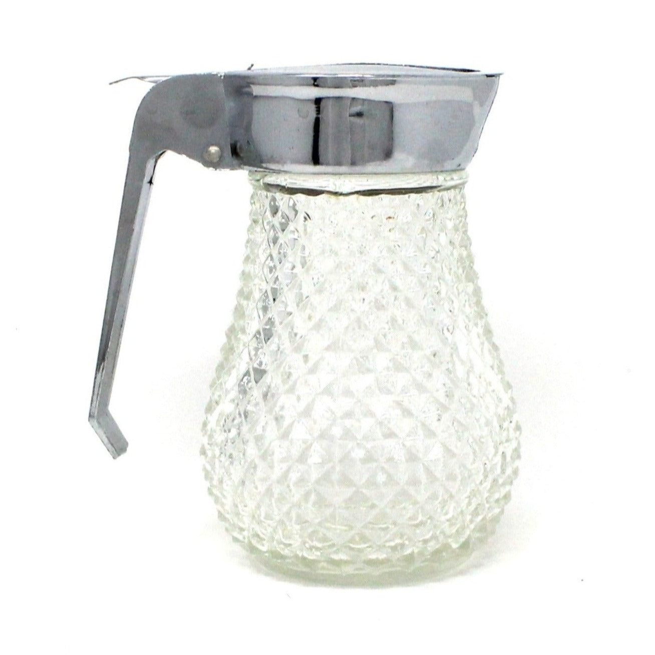 Dispenser, Syrup, Diamond Point, Glass, Vintage Import, SOLD